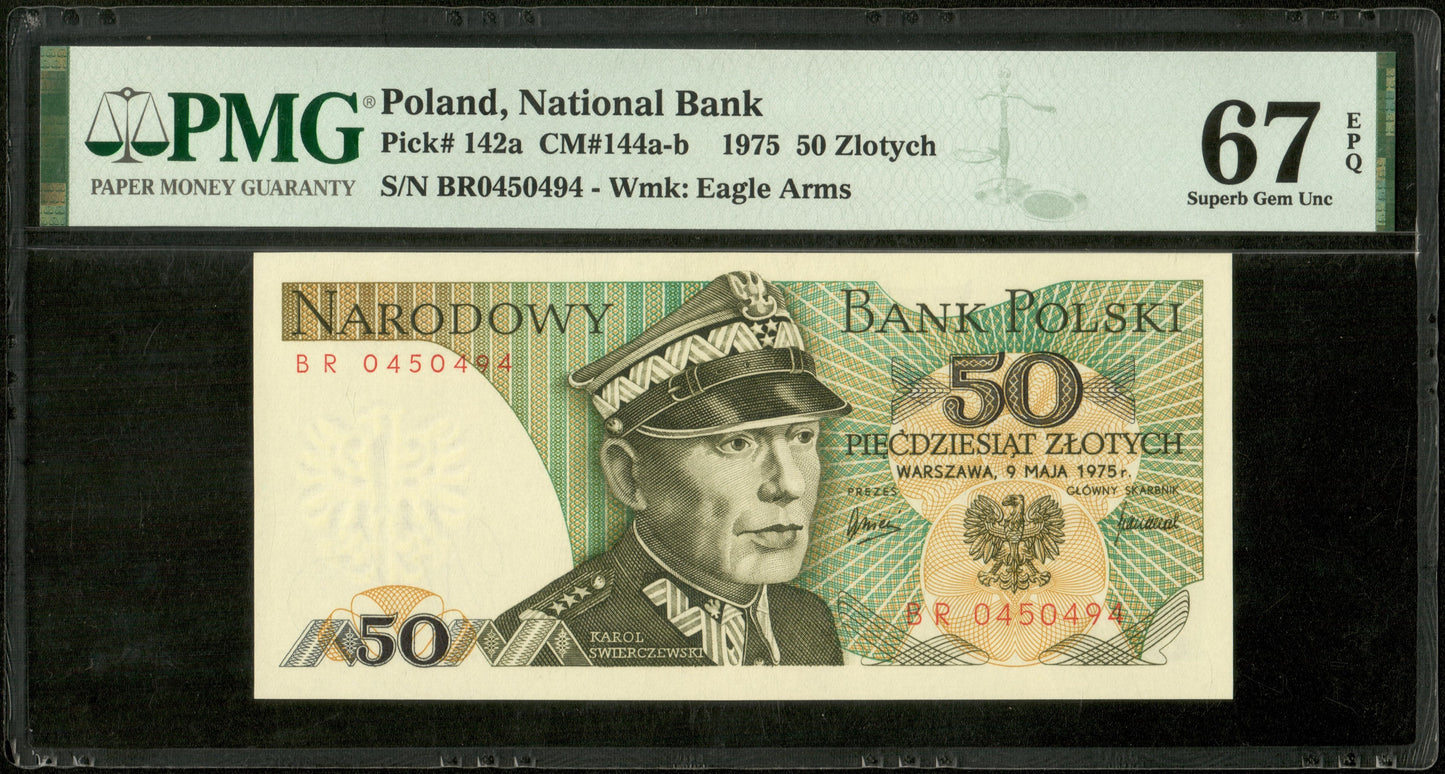 POLOGNE - POLAND - 50 Zlotych 1975 Pick 142a PMG Superb Gem Unc 67 EPQ