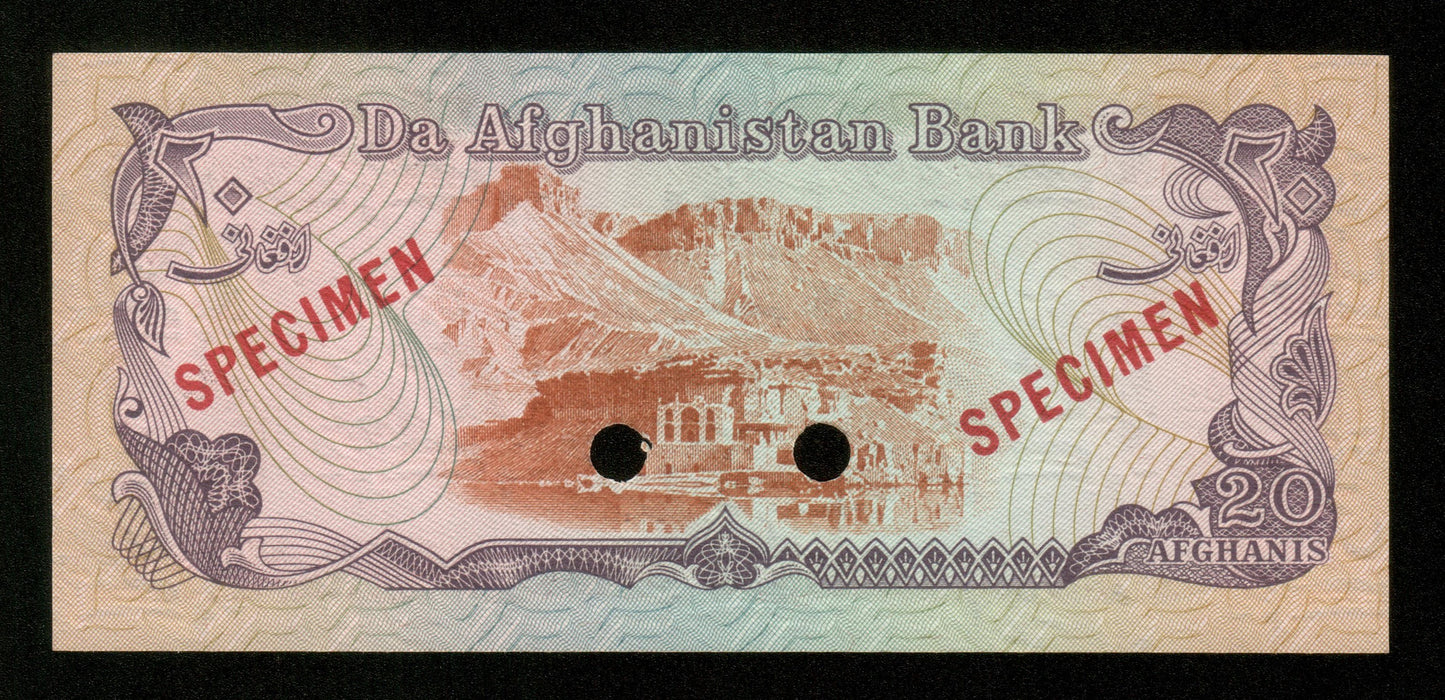 AFGHANISTAN - 20 Afghanis SH1357 (1978) Specimen Pick 53As NEUF / UNC