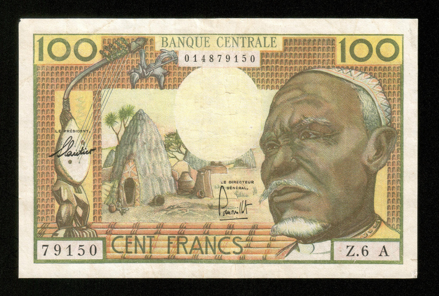 ÉTATS DE L'AFRIQUE ÉQUATORIALE - EQUATORIAL AFRICAN STATES - Chad, 100 Francs (1963) Pick 3a TTB / VF