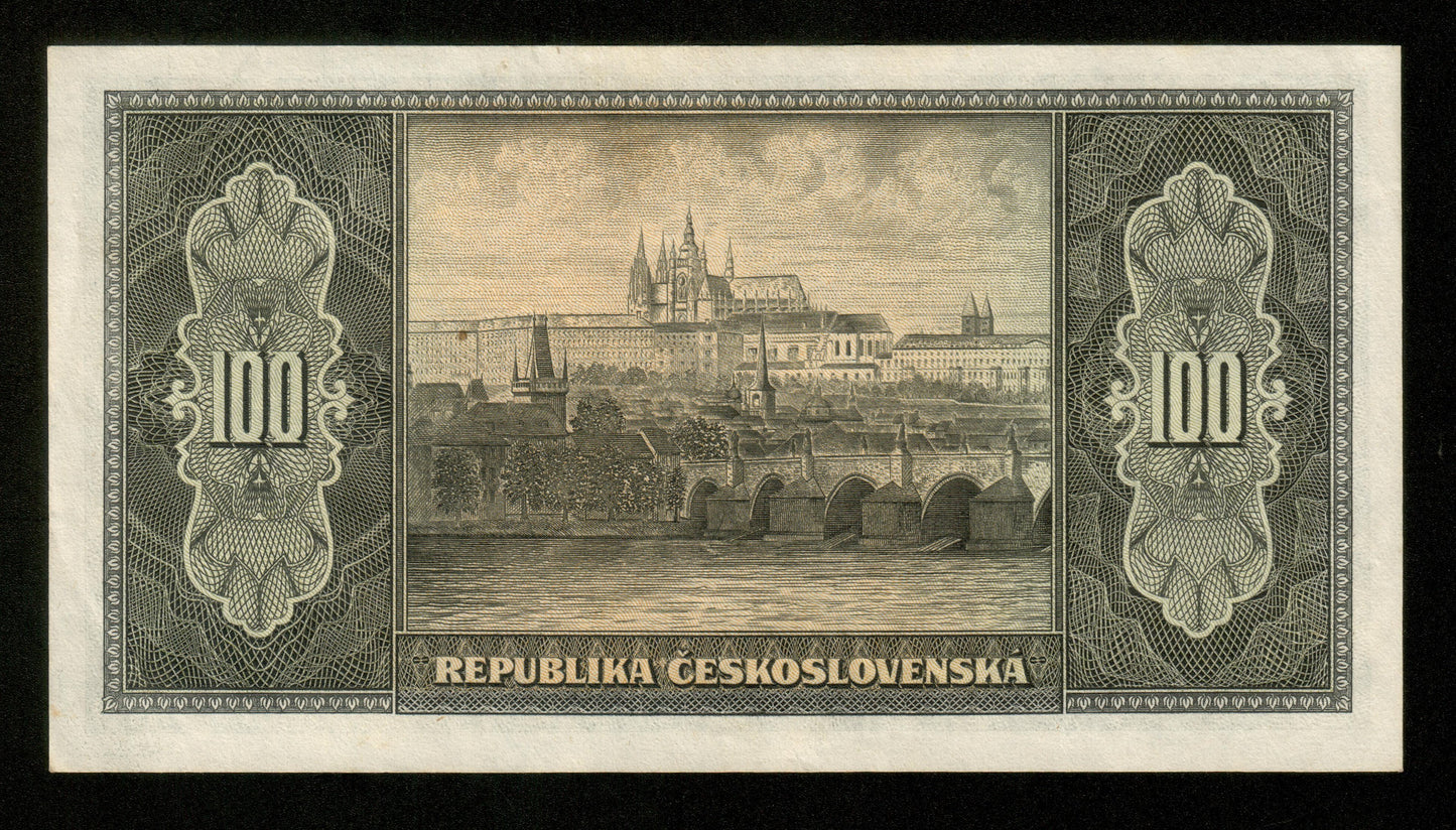 TCHÉCOSLOVAQUIE - CZECHOSLOVAKIA - 100 Korun (1945) Pick 63a SUP / XF