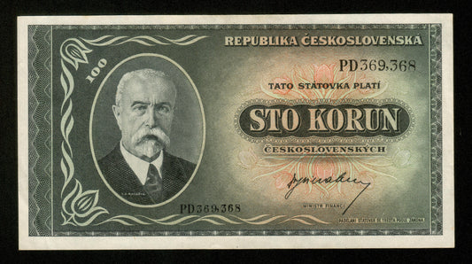 TCHÉCOSLOVAQUIE - CZECHOSLOVAKIA - 100 Korun (1945) Pick 63a SUP / XF