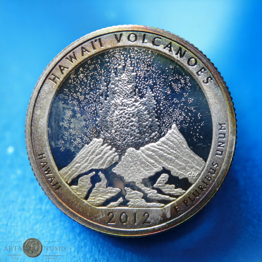 USA - Silver Quarter dollar Proof Hawai Volcanoes 2012