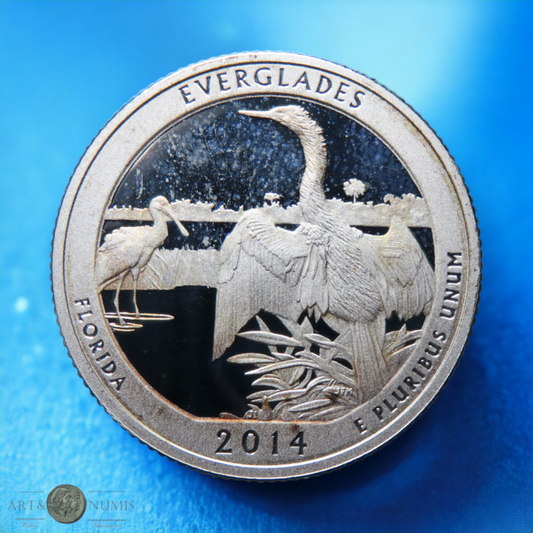 USA - Silver Quarter dollar Proof Everglades 2014