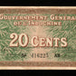 INDOCHINE FRANÇAISE - FRENCH INDOCHINA - 20 Cents (1939) Pick 86c TTB / VF