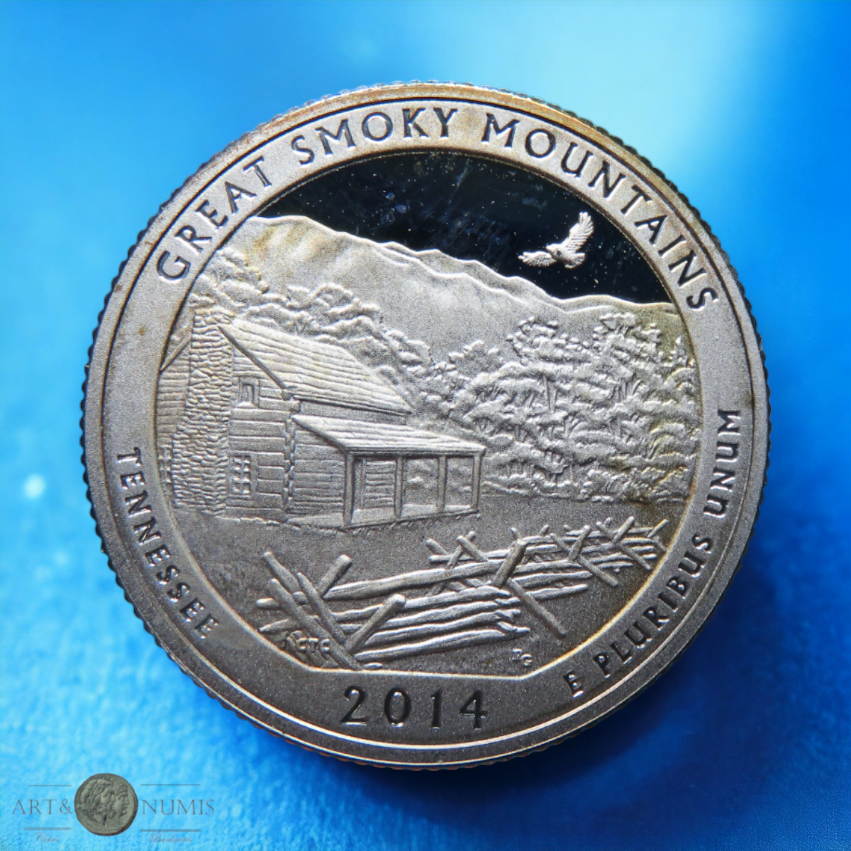 USA - Silver Quarter dollar Proof Great Smoky Mountains 2014