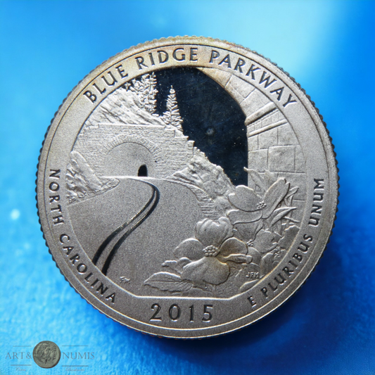 USA - Silver Quarter dollar Proof Blue Ridge Parkway 2015