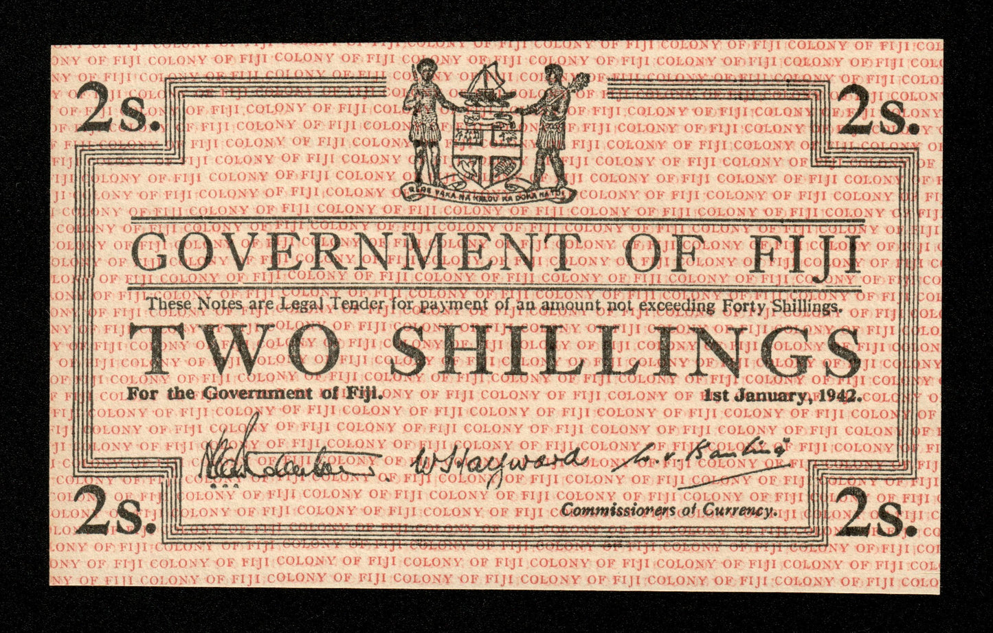 FIDJI - FIJI - 2 Shillings 1942 Pick 50r1 NEUF / UNC