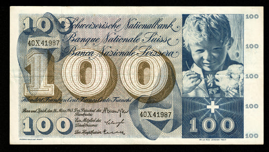 SUISSE - SWITZERLAND - 100 Francs 1963 Pick 49e TTB / VF