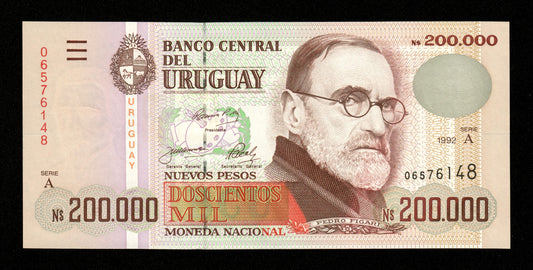 URUGUAY - 200000 Nuevos Pesos 1992 Pick 72a NEUF / UNC