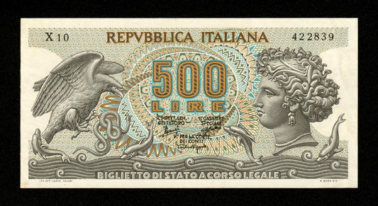 ITALIE - ITALY - 500 Lire 1966 Pick 93a pr.SPL / AU-