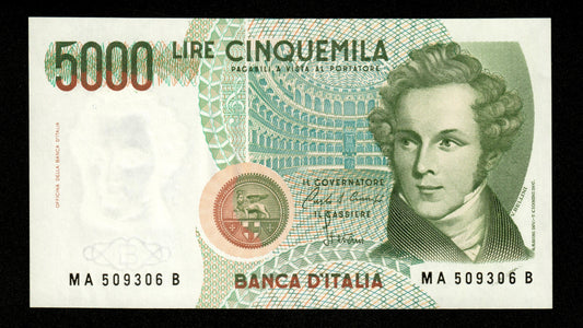 ITALIE - ITALY - 5000 Lire 1985 Pick 111a NEUF / UNC