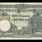 BELGIQUE - BELGIUM - 100 Francs = 20 Belgas 1931 Pick 102 TTB / VF