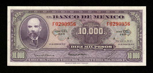 MEXIQUE - 10,000 Pesos 1978 Pick 72 NEUF / UNC