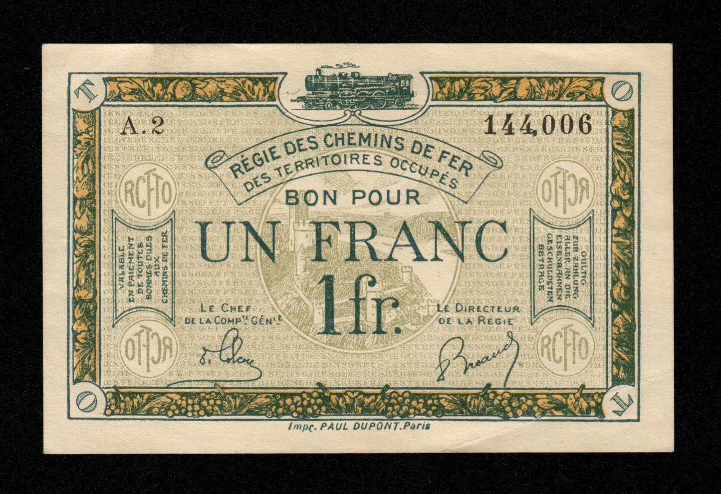 FRANCE - 1 Franc Régie des Chemins de Fer 1923 JP.135.05 SUP / XF