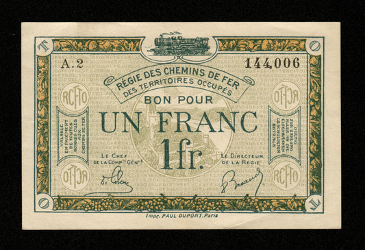 FRANCE - 1 Franc Régie des Chemins de Fer 1923 JP.135.05 SUP / XF