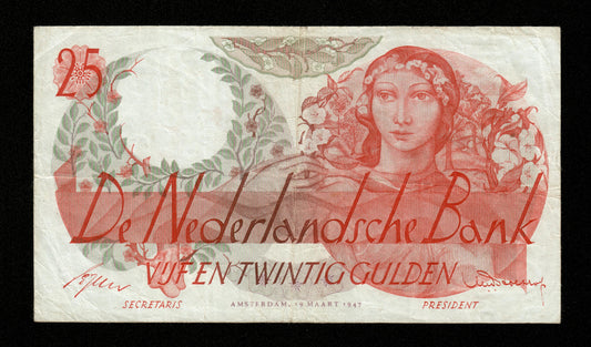 PAYS-BAS - 25 Gulden 1947 Pick 81 TB / Fine