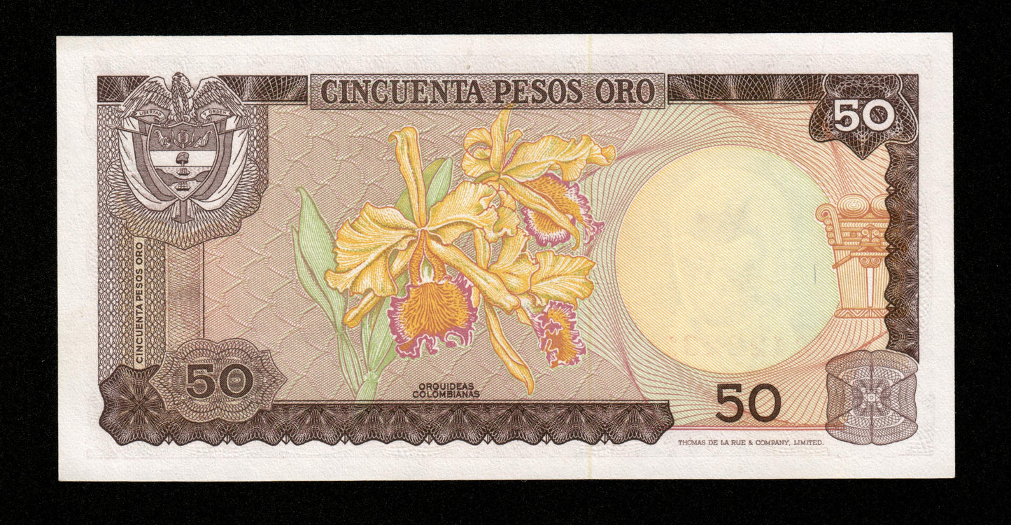 COLOMBIE - 50 Pesos Oro 1974 Pick 414 NEUF / UNC
