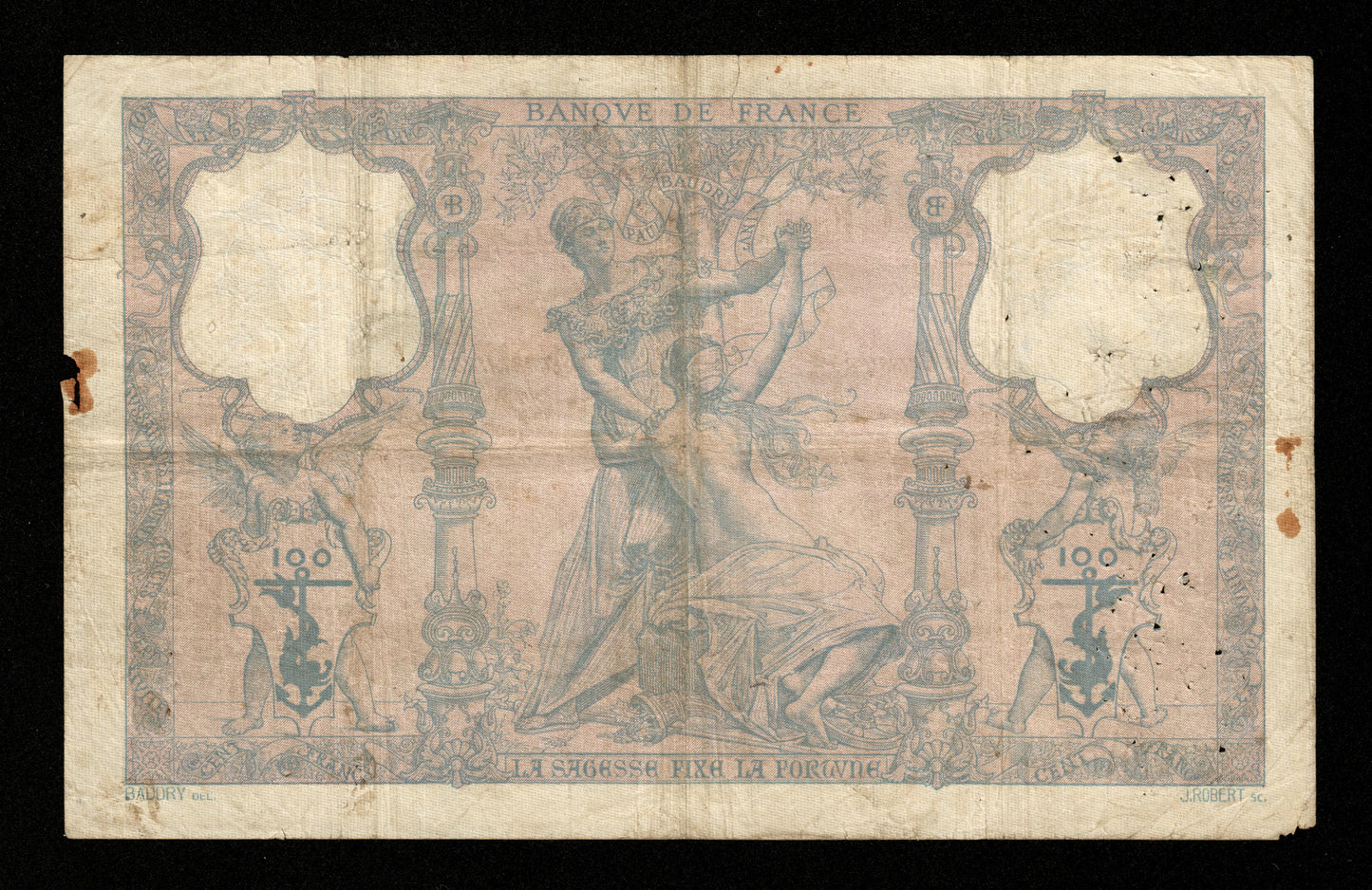 FRANCE - 100 Francs Bleu et Rose 1899 F.21.12, Pick 65b B+ / Good+