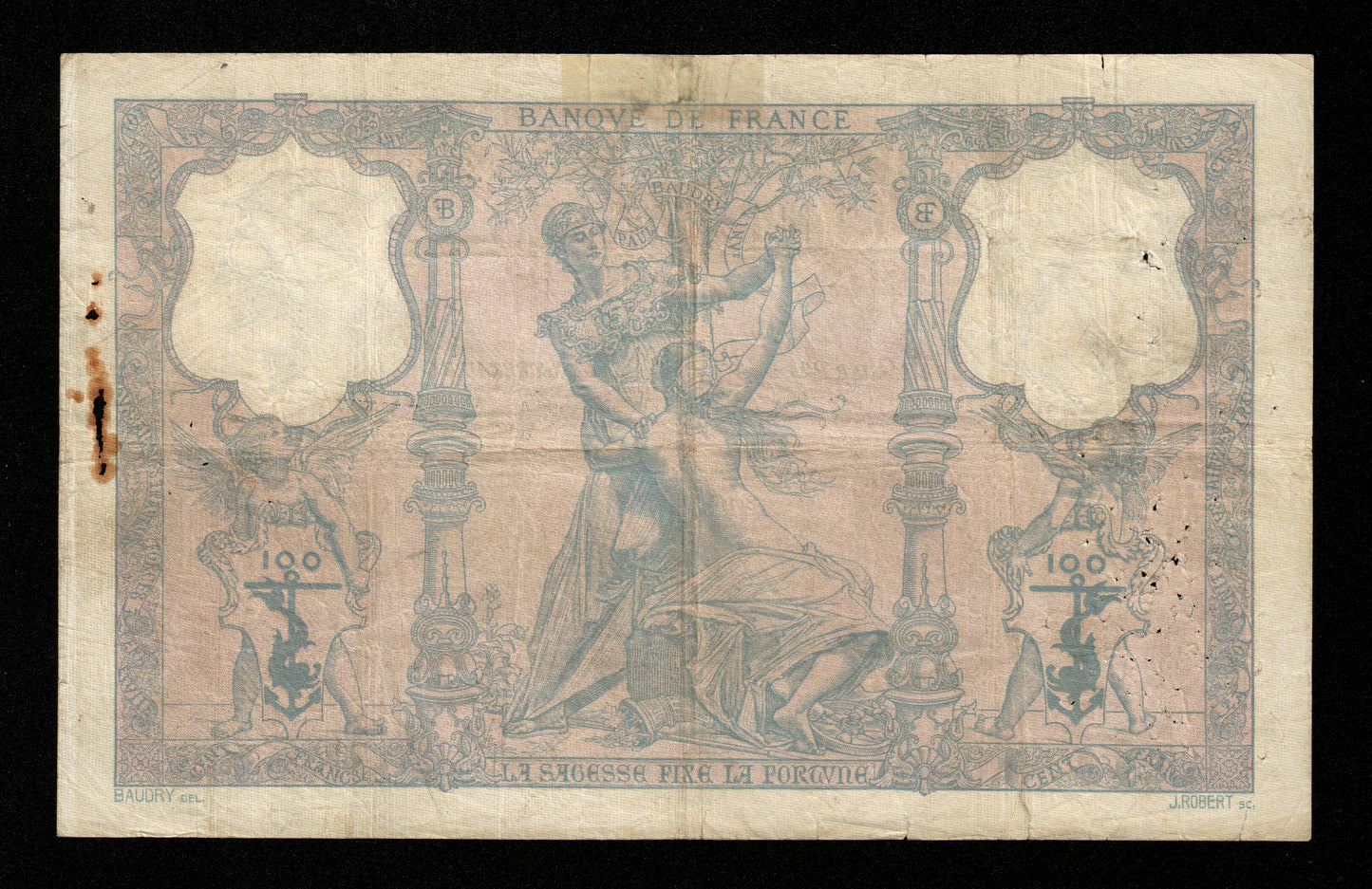 FRANCE - 100 Francs Bleu et Rose 1901 F.21.15, Pick 65c B+ / Good+
