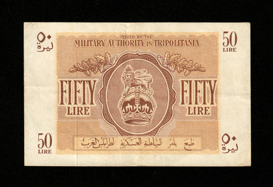 LIBYE - LIBYA - Tripolitania, Military, 50 Lire (1943) Pick M5a TTB / VF