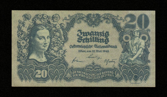 AUTRICHE - AUSTRIA - 20 Schilling 1945 Pick 116 pr.SPL / AU-