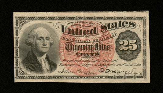 ÉTATS UNIS - USA - Fractional Currency, 25 Cents 1863 Pick 118a FR1301 Fourth Issue TTB / VF