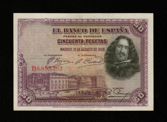 ESPAGNE - SPAIN - 50 Pesetas 1928 Pick 75b SUP / XF