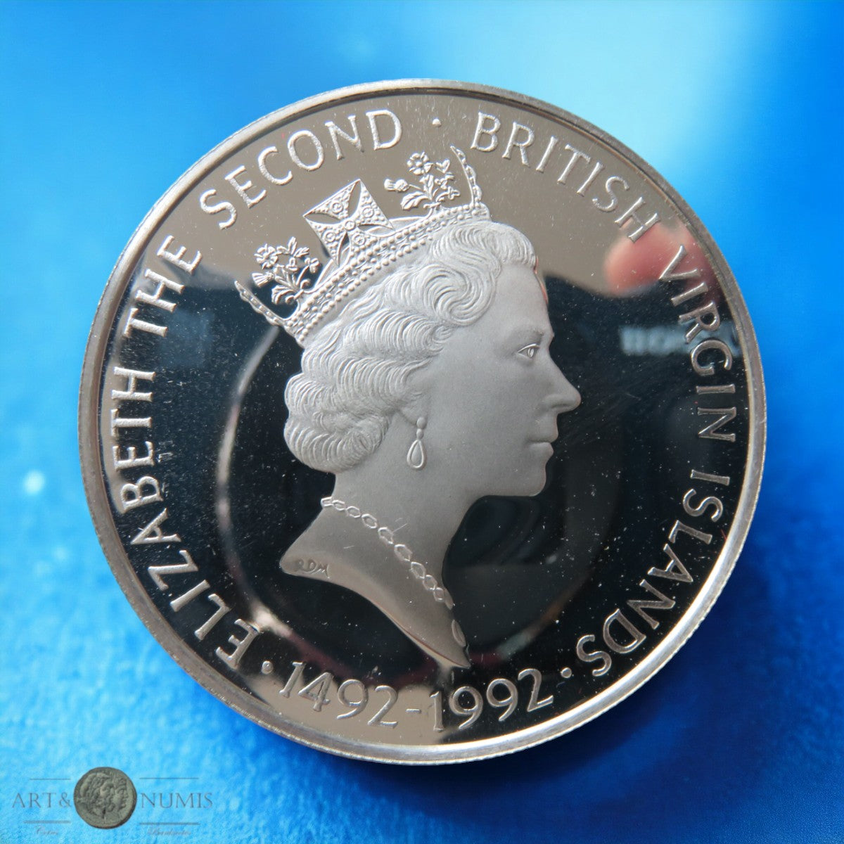 ILES VIERGES BRITANNIQUES - BRITISH VIRGIN ISLANDS - 25 Dollars Proof Columbus getting provisions 1992 KM.125