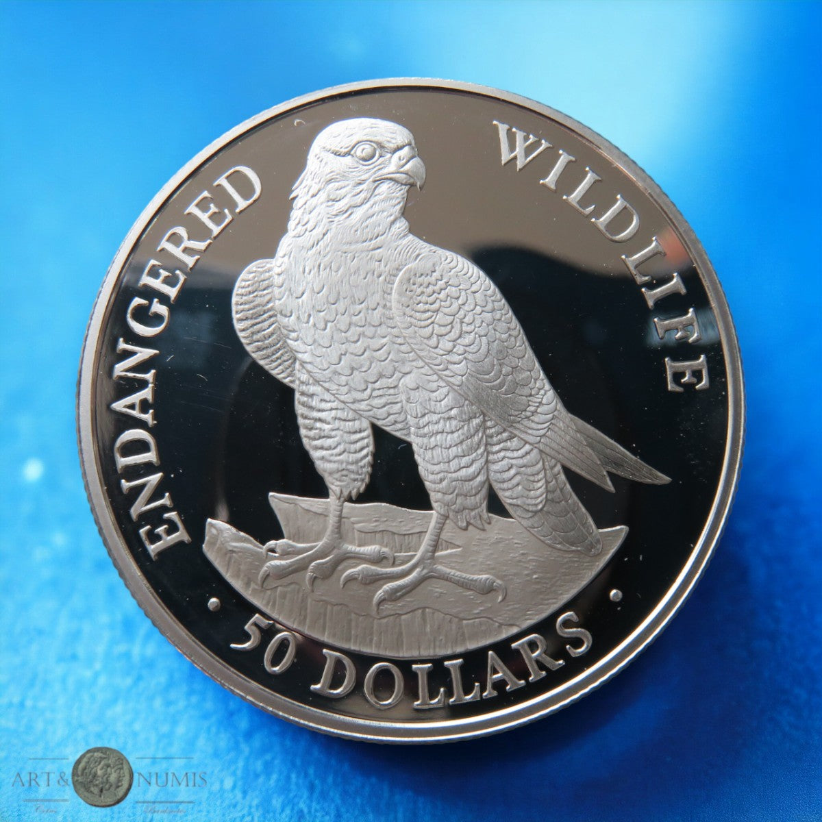 ILES COOK - COOK ISLANDS - 50 Dollars Proof Peregrine Falcon 1991 KM.119