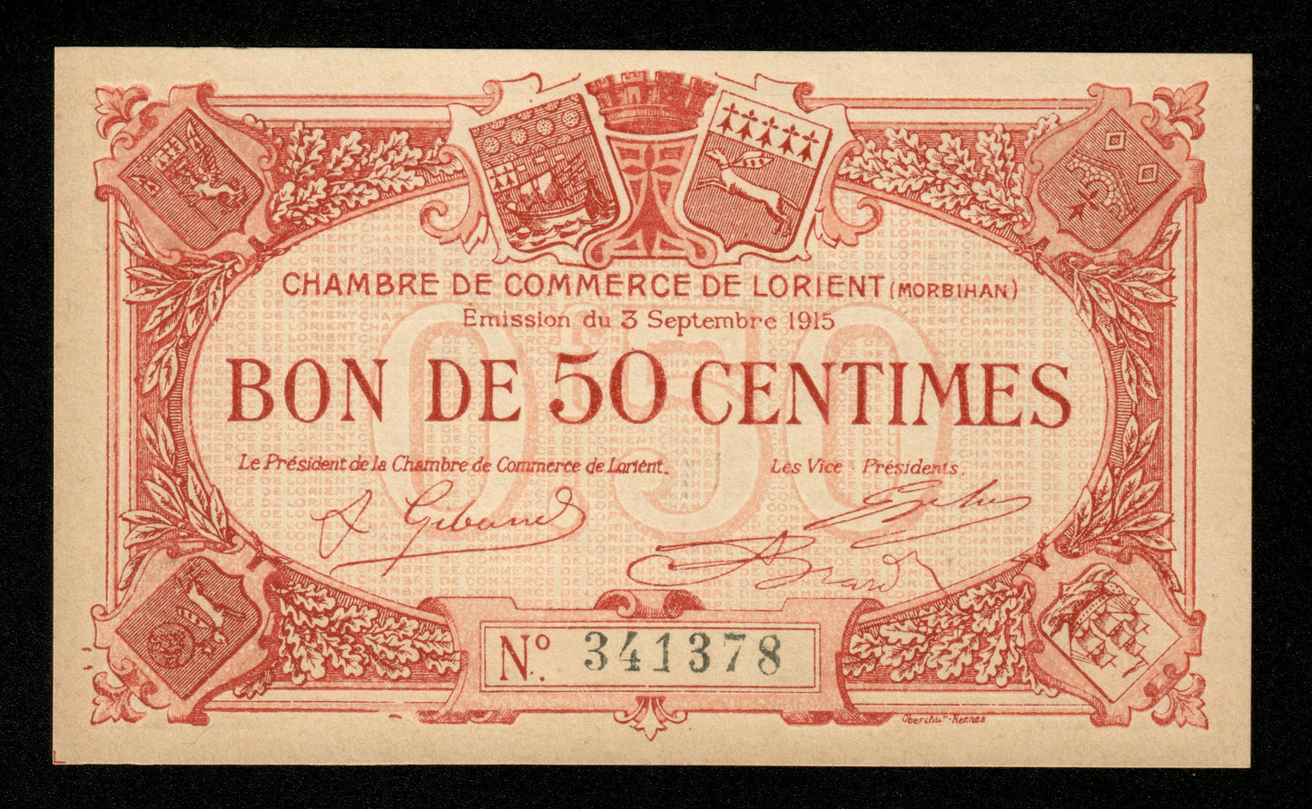 FRANCE - Chambre de Commerce de Lorient, 50 Centimes 1915 JP.75.04 NEUF / UNC