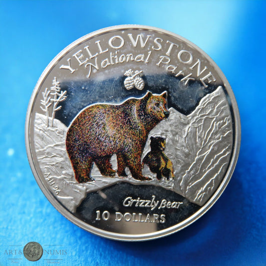 ILES COOK - COOK ISLANDS - 10 Dollars Proof Grizzly Bear 1996 KM.284