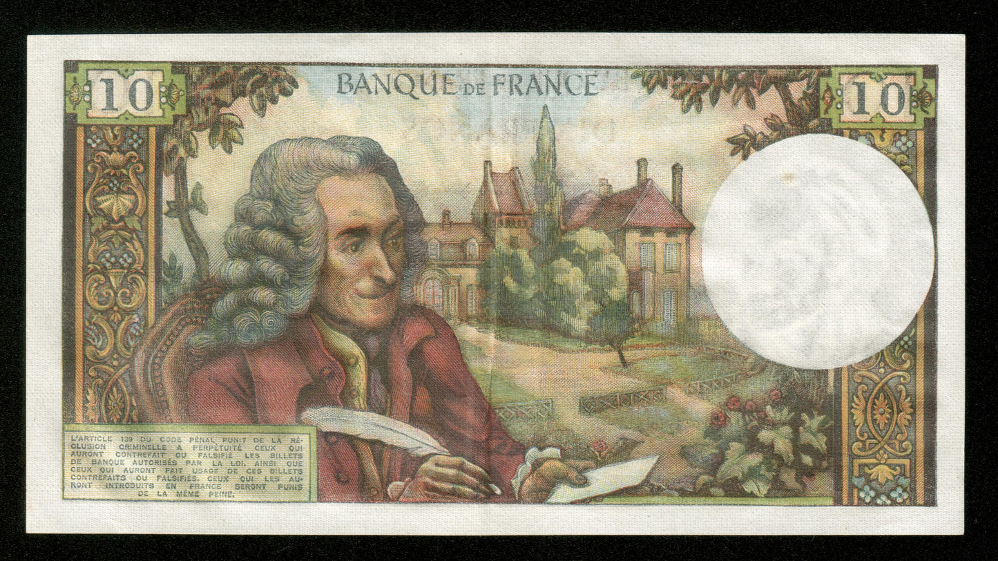FRANCE - 10 Francs Voltaire 1973 F.62.63 Pick 147b SUP / XF