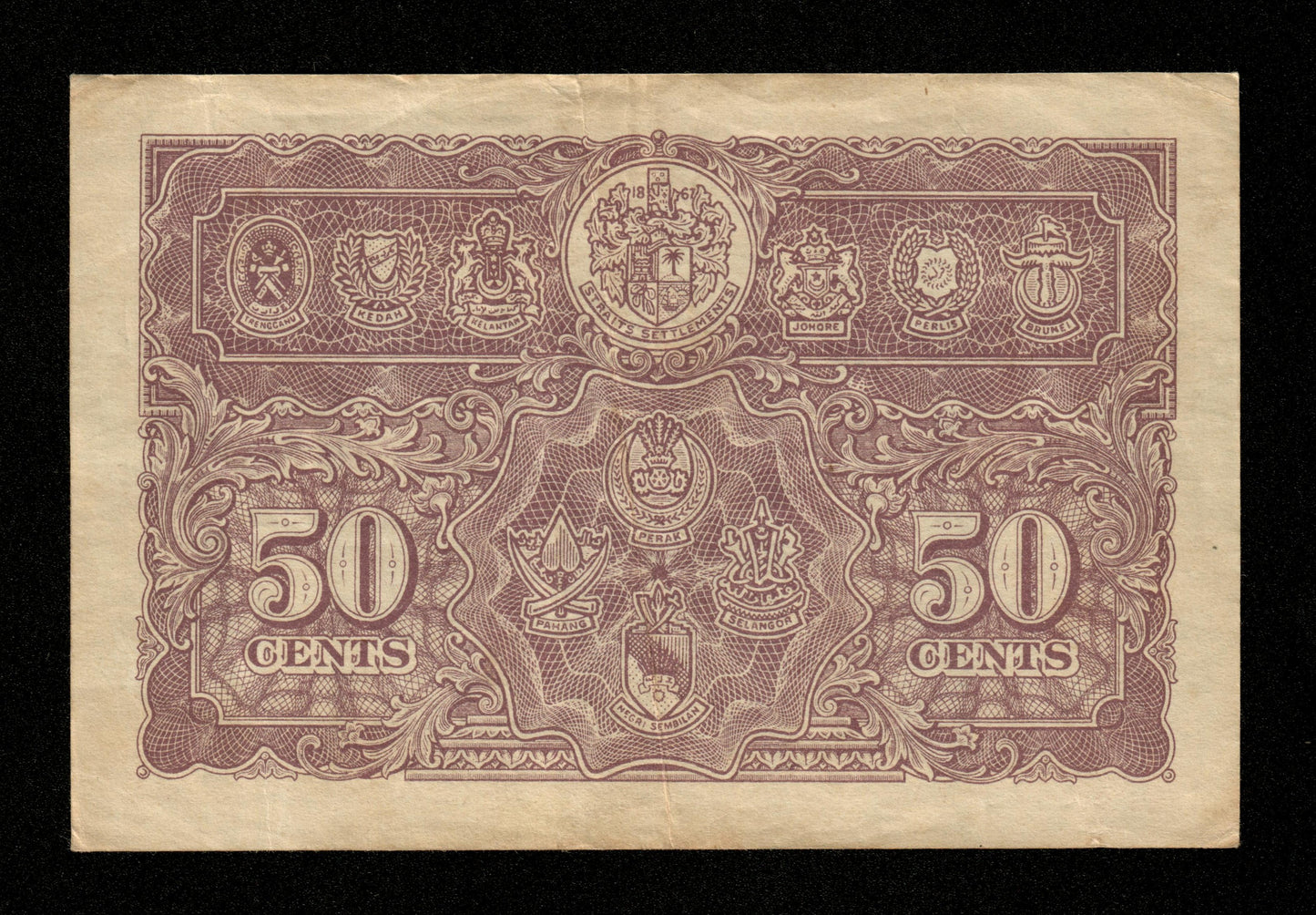 MALAYA - British Administration, 50 Cents 1941 Pick 10a TTB / VF King George VI