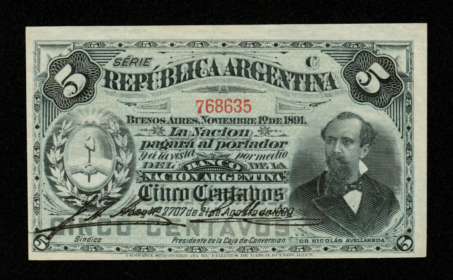 ARGENTINE - ARGENTINA - 5 Centavos 1890 1891 Areco & Marín Pick 209 NEUF / UNC