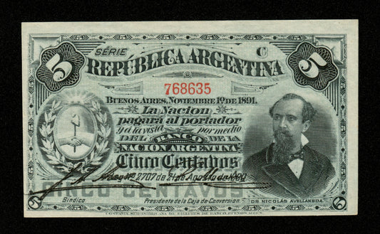 ARGENTINE - ARGENTINA - 5 Centavos 1890 1891 Areco & Marín Pick 209 NEUF / UNC