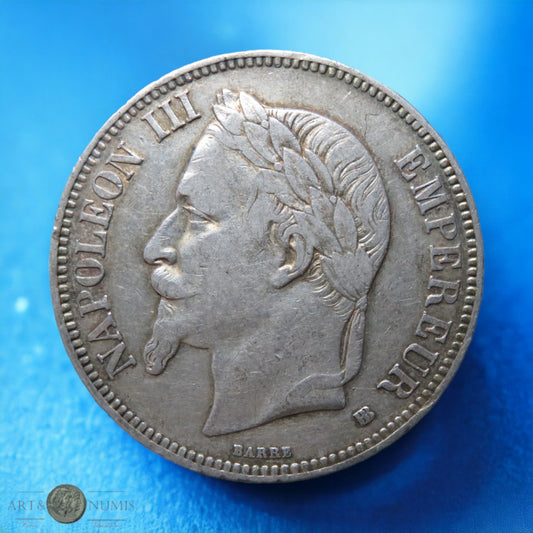 FRANCE - 5 Francs Napoléon III 1868 Strasbourg