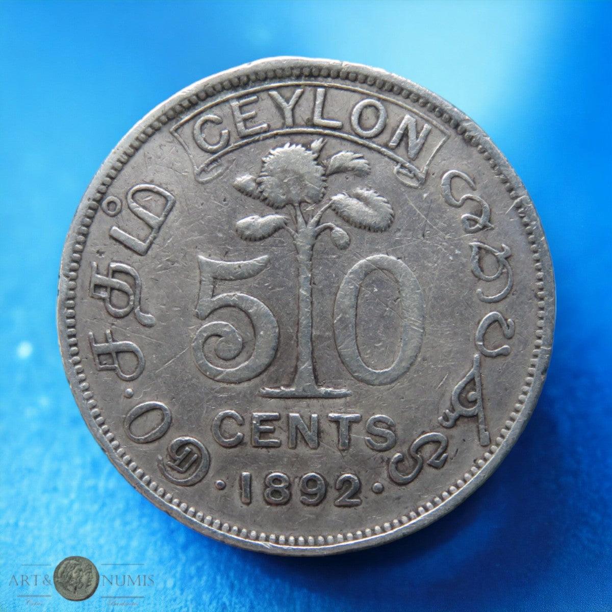 CEYLAN - CEYLON - 50 Cents 1892 KM.96