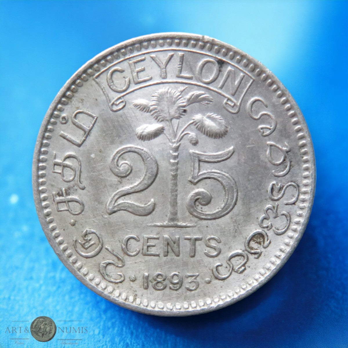 CEYLAN - CEYLON - 25 Cents 1893 KM.95