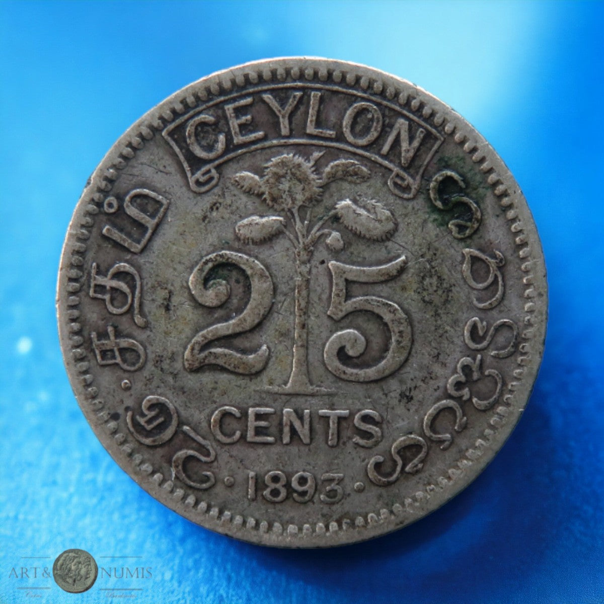 CEYLAN - CEYLON - 25 Cents 1893 KM.95