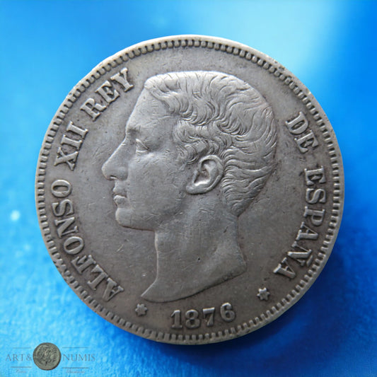 ESPAGNE - SPAIN-  5 Pesetas 1876 KM.671