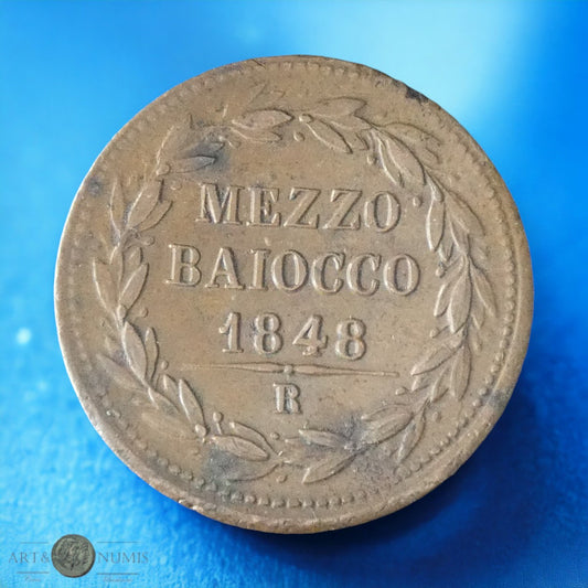 ITALIE - ITALY - VATICAN - Pius IX - 1/2 Baiocco 1848, Rome KM.1355