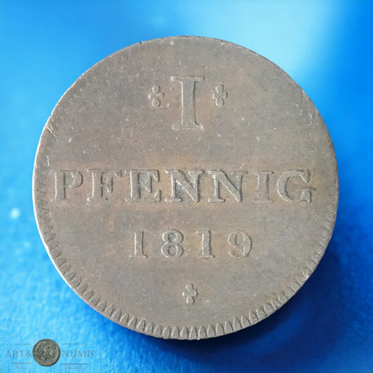 ALLEMAGNE - GERMANY - Francfort - 1 Pfennig 1819 Tn7