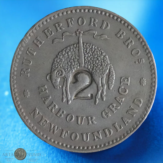 CANADA - NEW FOUNDLAND - Token 1/2 Penny Rutherford Bros 1846