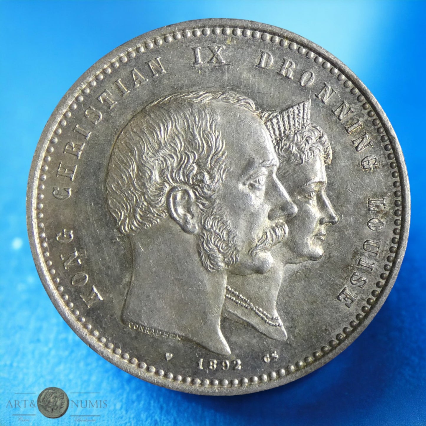 DANEMARK - DENMARK - 2 Kroner 1892 Mariage d'or KM.800