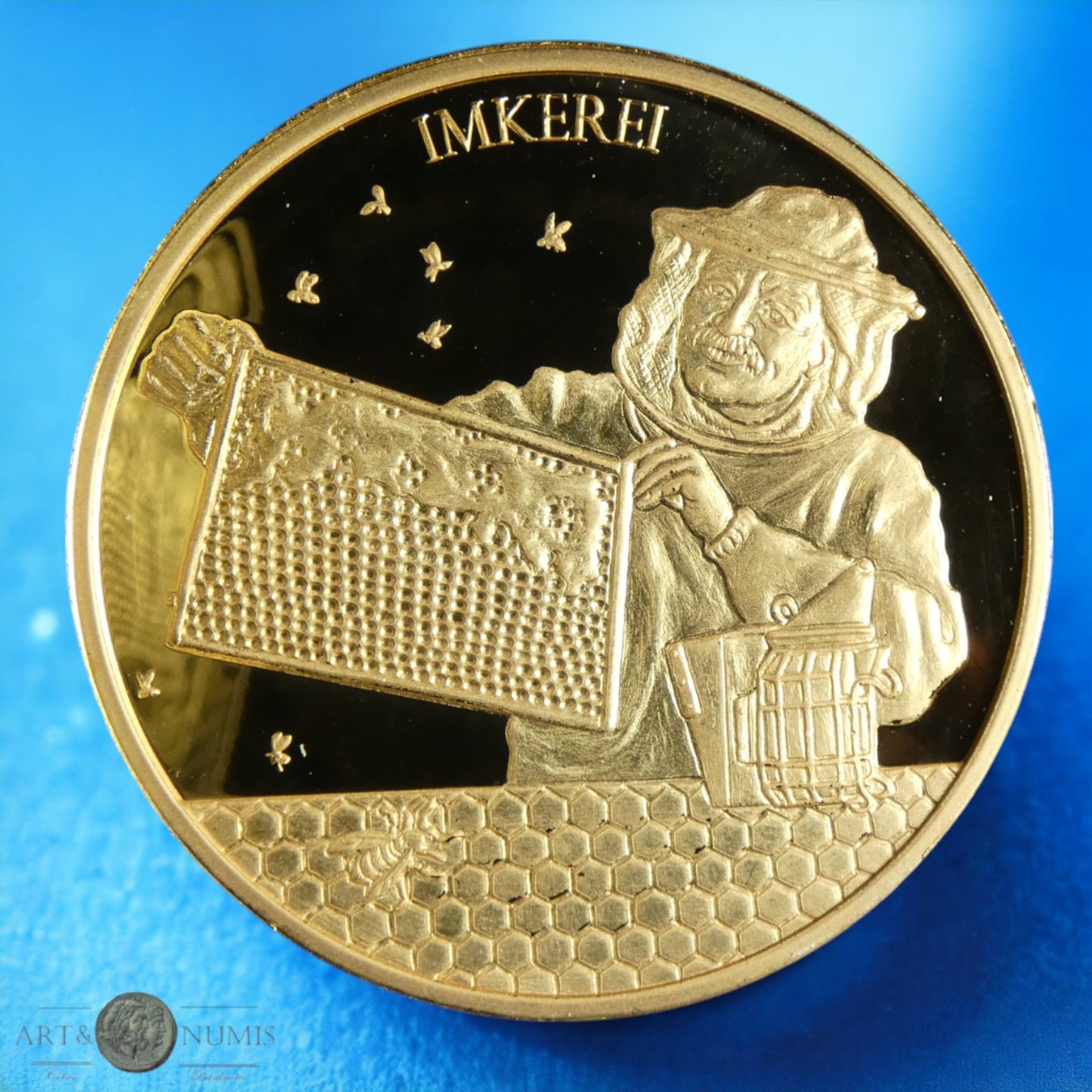 AUTRICHE - AUSTRIA - Médaille cuivre dorée "apiculture"