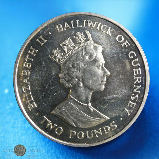 GUERNESEY - 2 Pounds Proof 1998 Papillon KM.81