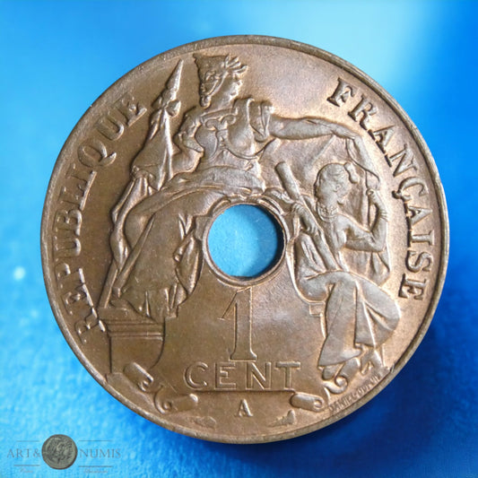 INDOCHINE FRANÇAISE - 1 Centième 1922 KM.12.3