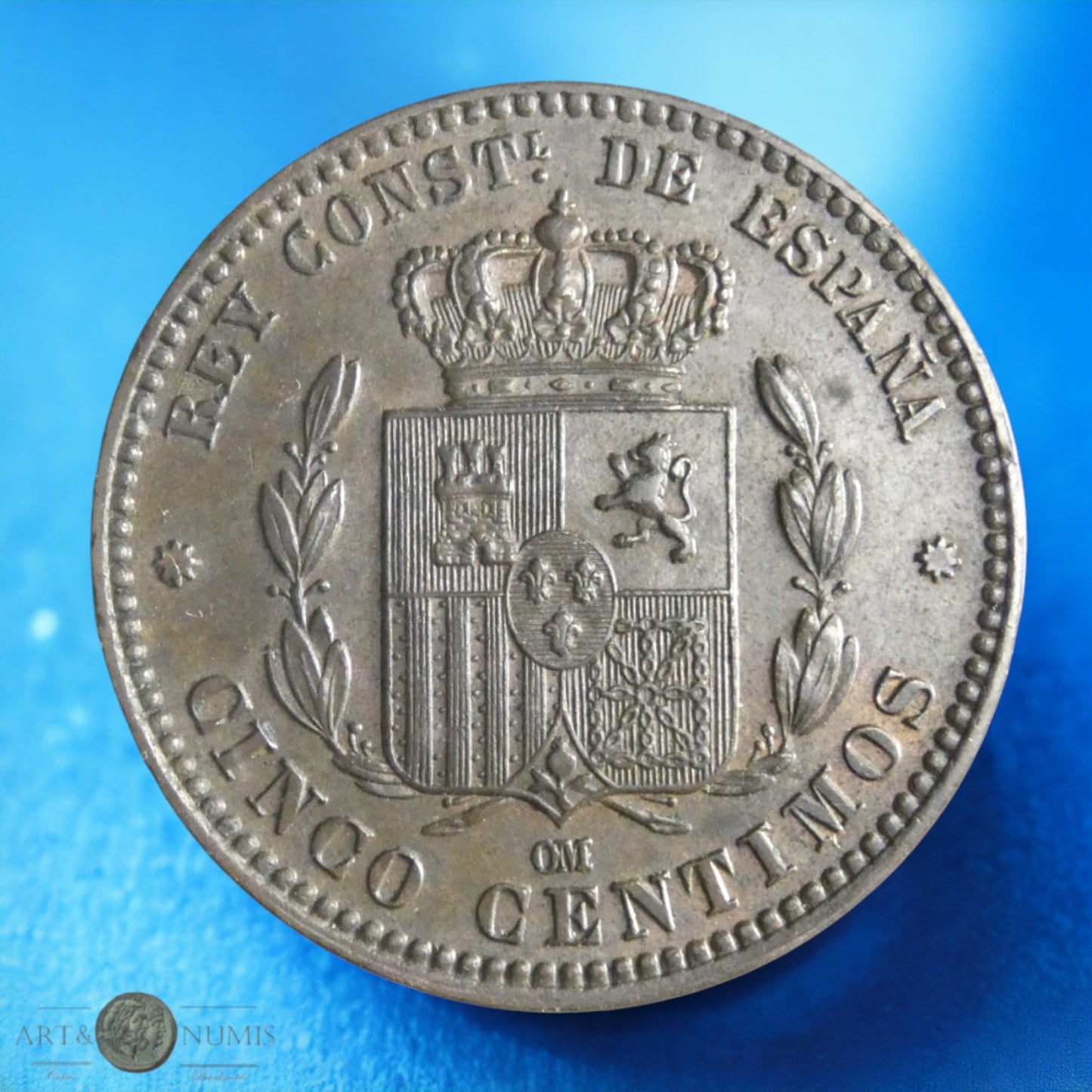 ESPAGNE - 5 Centimos 1879 KM.674