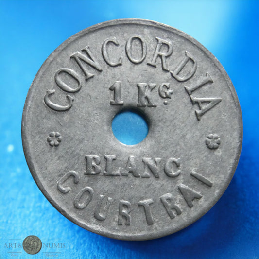 BELGIQUE - Jeton - Token - 1 Kg de blanc Courtrai Concordia, Zinc