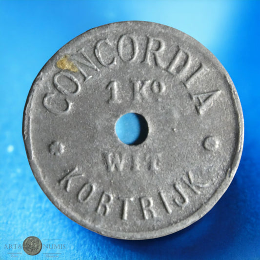 BELGIQUE - Jeton - Token - 1 Kg de blanc Courtrai Concordia, Zinc